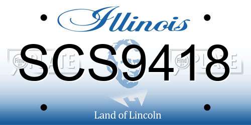 SCS9418 Illinois License Plate