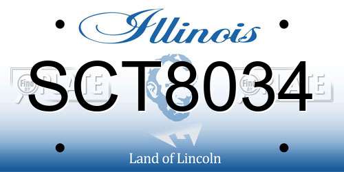 SCT8034 Illinois License Plate