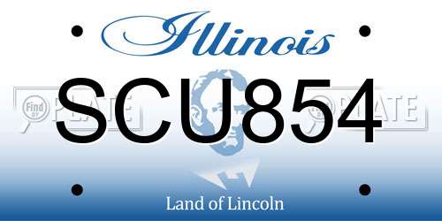 SCU854 Illinois License Plate