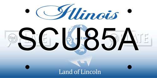 SCU85A Illinois License Plate