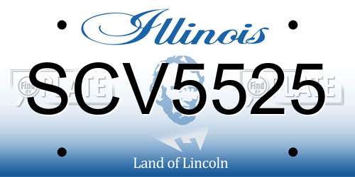 SCV5525 Illinois License Plate
