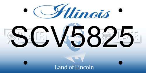 SCV5825 Illinois License Plate