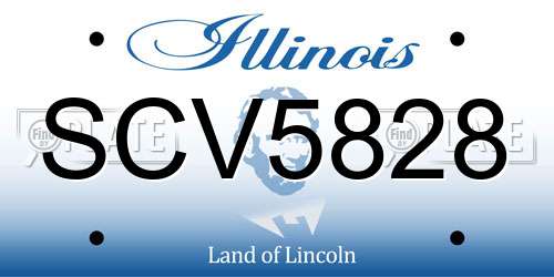 SCV5828 Illinois License Plate