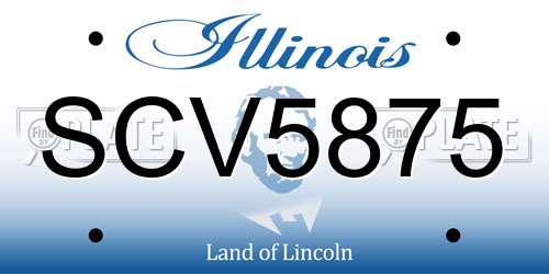 SCV5875 Illinois License Plate