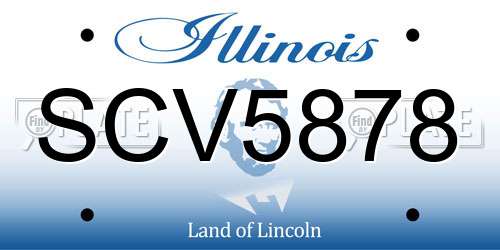SCV5878 Illinois License Plate