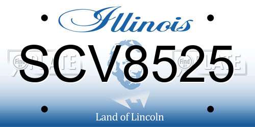SCV8525 Illinois License Plate