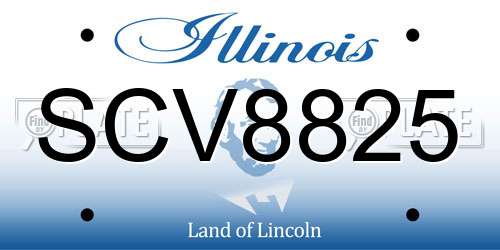 SCV8825 Illinois License Plate