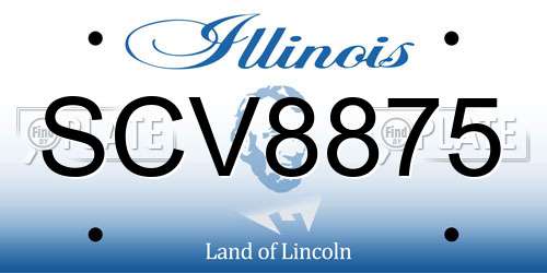 SCV8875 Illinois License Plate