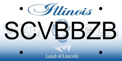 SCVBBZB Illinois License Plate
