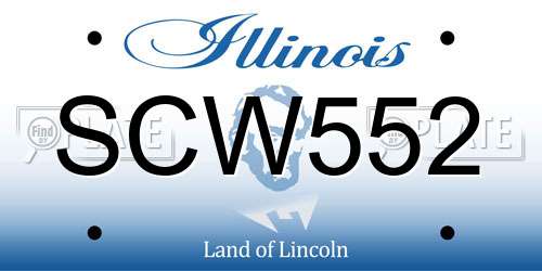 SCW552 Illinois License Plate