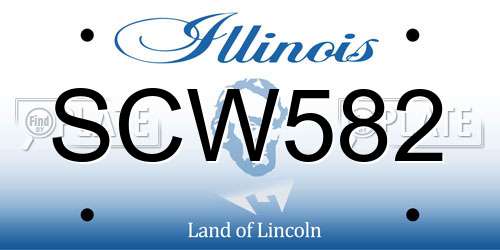 SCW582 Illinois License Plate