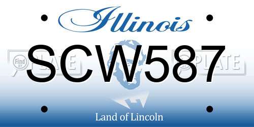 SCW587 Illinois License Plate