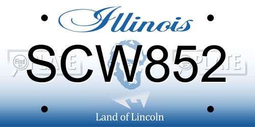 SCW852 Illinois License Plate