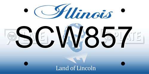 SCW857 Illinois License Plate