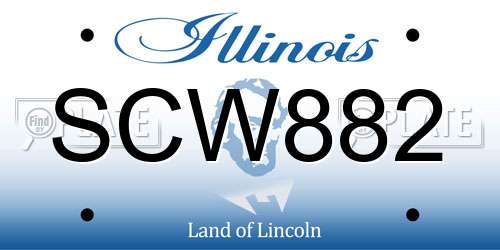 SCW882 Illinois License Plate