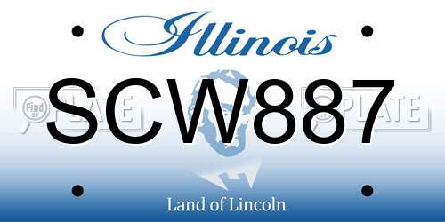 SCW887 Illinois License Plate