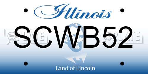 SCWB52 Illinois License Plate