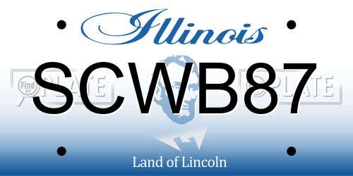 SCWB87 Illinois License Plate