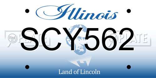 SCY562 Illinois License Plate