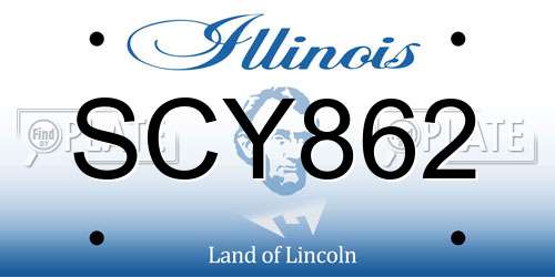 SCY862 Illinois License Plate