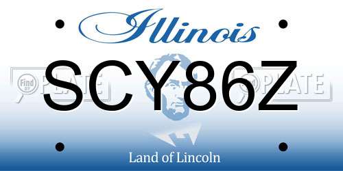 SCY86Z Illinois License Plate