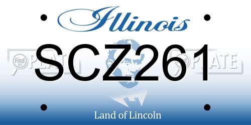 SCZ261 Illinois License Plate