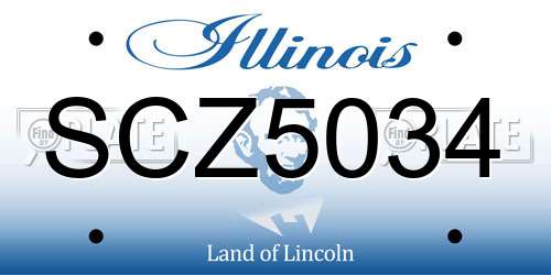 SCZ5034 Illinois License Plate