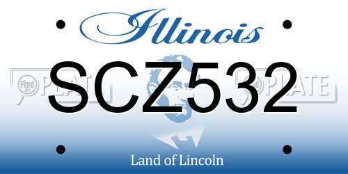 SCZ532 Illinois License Plate