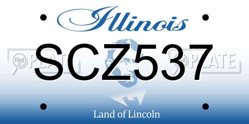 SCZ537 Illinois License Plate