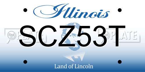 SCZ53T Illinois License Plate