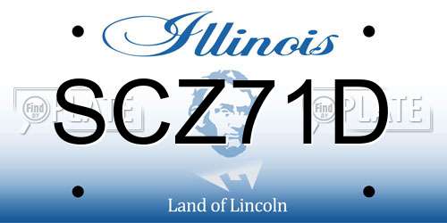 SCZ71D Illinois License Plate