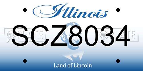 SCZ8034 Illinois License Plate