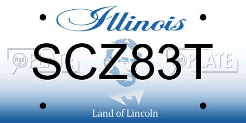SCZ83T Illinois License Plate
