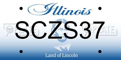 SCZS37 Illinois License Plate