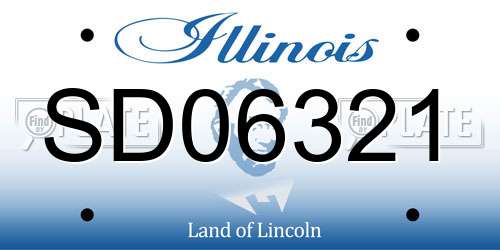 SD06321 Illinois License Plate