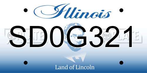 SD0G321 Illinois License Plate
