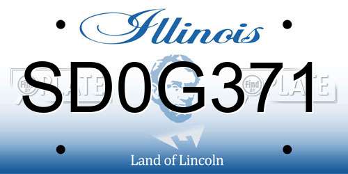 SD0G371 Illinois License Plate