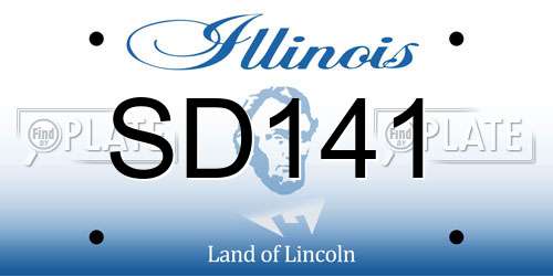 SD141 Illinois License Plate
