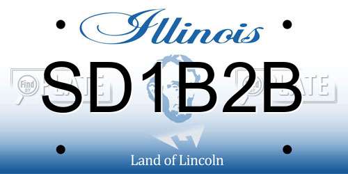 SD1B2B Illinois License Plate