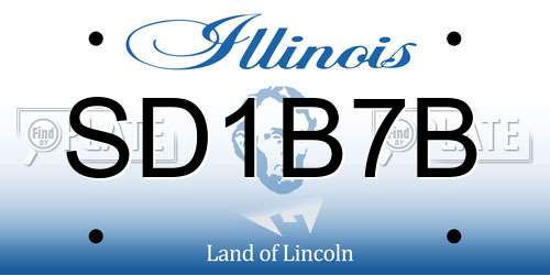 SD1B7B Illinois License Plate