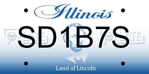 SD1B7S Illinois License Plate