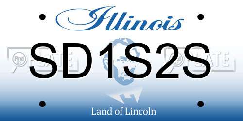 SD1S2S Illinois License Plate