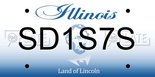 SD1S7S Illinois License Plate