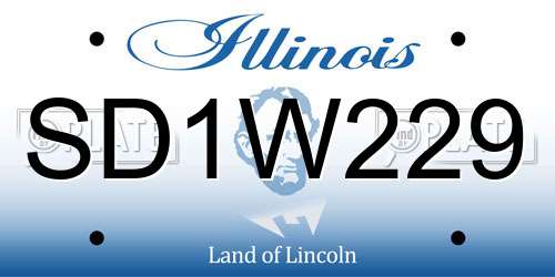SD1W229 Illinois License Plate