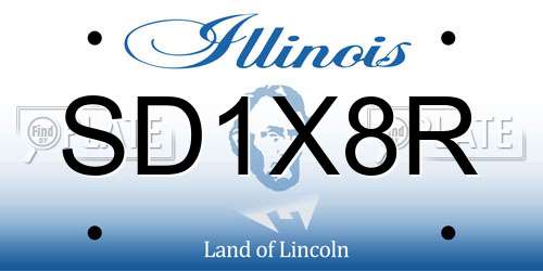 SD1X8R Illinois License Plate