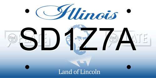 SD1Z7A Illinois License Plate
