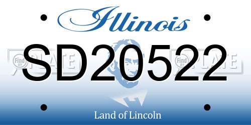 SD20522 Illinois License Plate