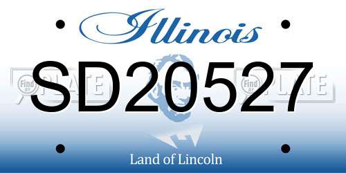 SD20527 Illinois License Plate