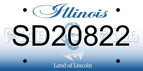 SD20822 Illinois License Plate