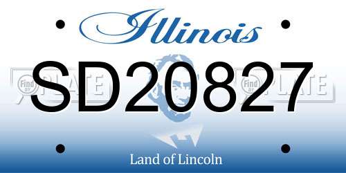 SD20827 Illinois License Plate